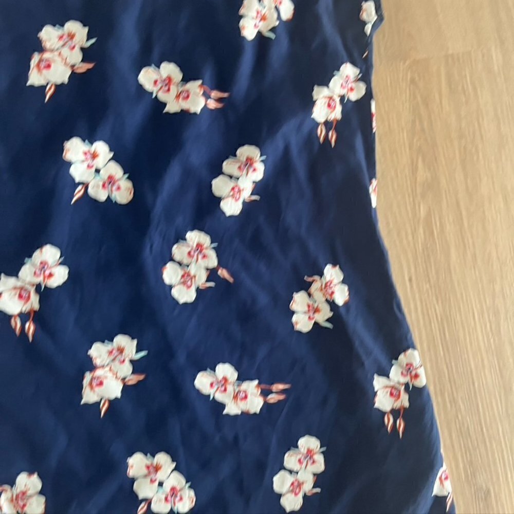 Patagonia Womens S June Lake Short Cap Sleeve Floral Print Dress Navy Pockets - Picture 5 of 13